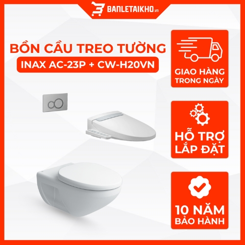 Bồn cầu treo tường INAX AC-23P nắp rửa điện tử CW-H18VN