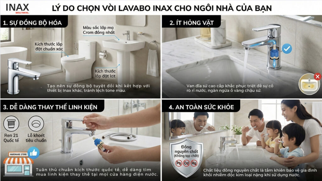 Lý do nên chọn vòi lavabo nóng lạnh INAX
