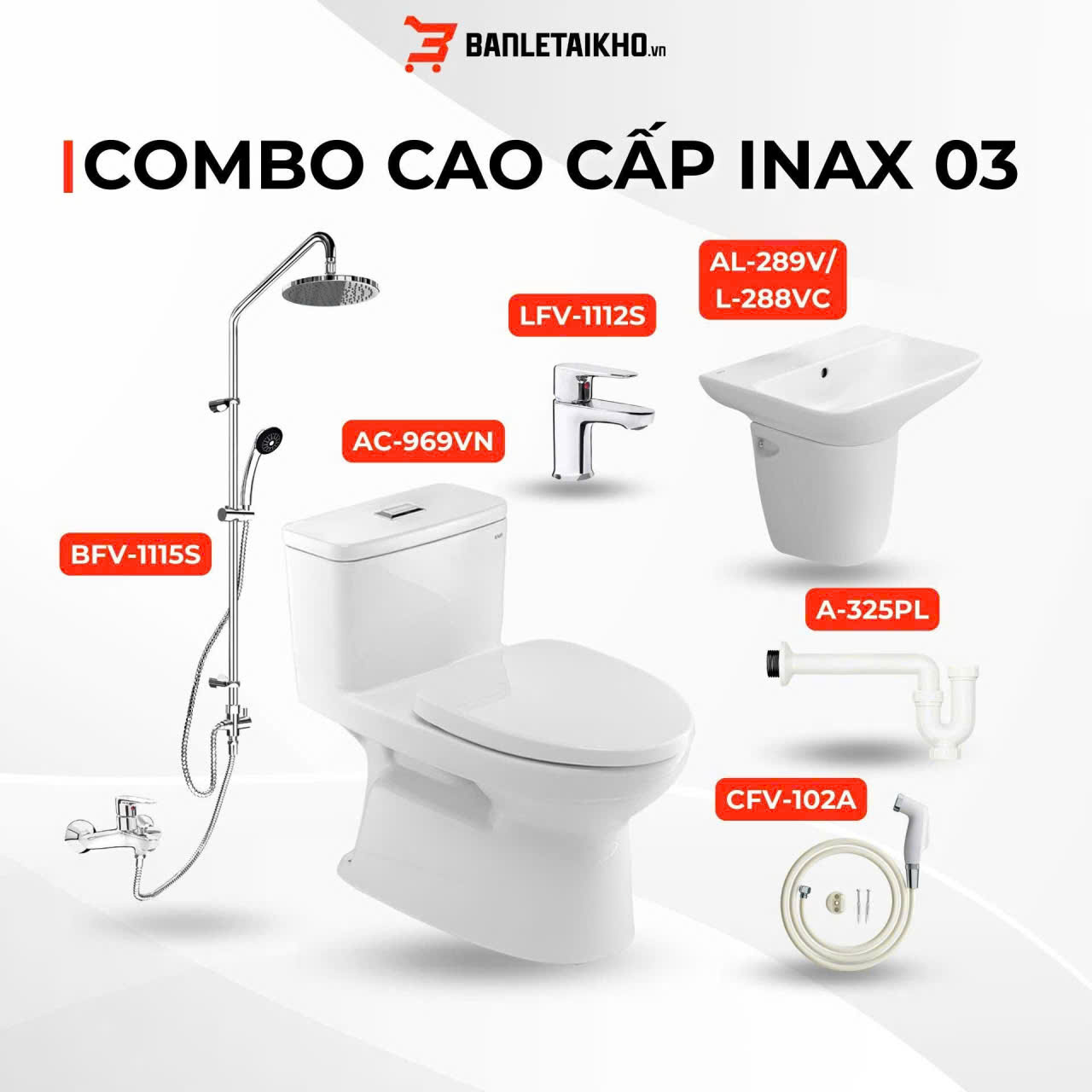 Bồn Cầu INAX AC-989VN (AC989VN) 1 Khối Aqua Ceramic Nắp Êm 62 Combo inax 03