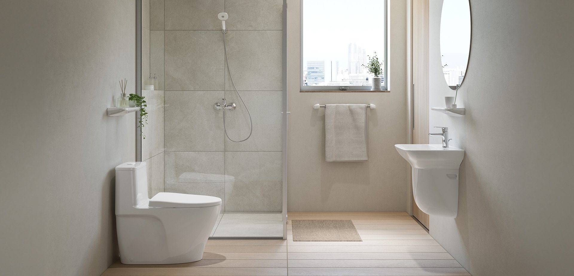 Thiết Bị Vệ Sinh INAX Cho Chung Cư: Lưu Ý Gì Về Kích Thước Và Kiểu Thoát? 1 thiet-bi-ve-sinh-inax-cho-phong-tam-chung-cu