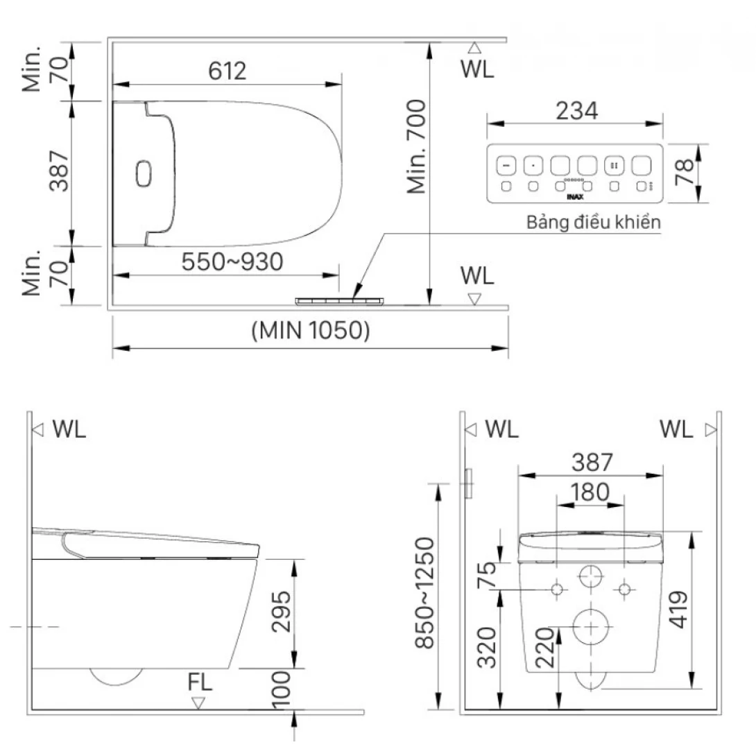 Bồn Cầu Treo Tường INAX AC-821VN Saras Plasmacluster 7 bon-cau-treo-tuong-inax-AC-821VN-inax-banletaikho-3