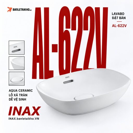 Chậu Rửa Lavabo Inax AL-622V Đặt Bàn AquaCeramic 1 al-622v-inax-banletaikho